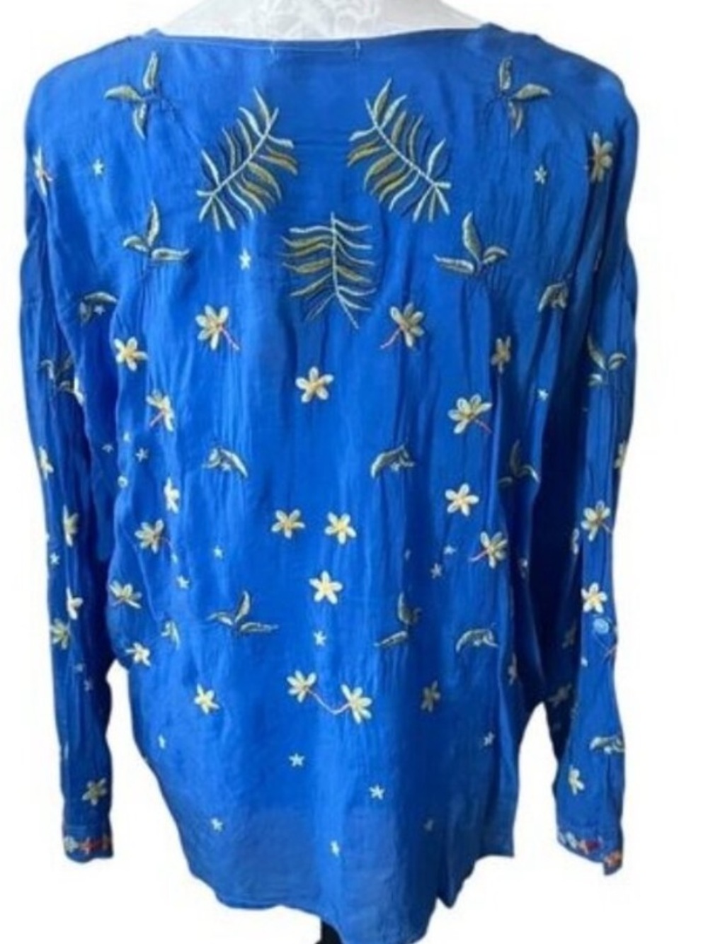 Johnny Was garden party extremely heavily embroidered peasant blouse NWT - Picture 4 of 10